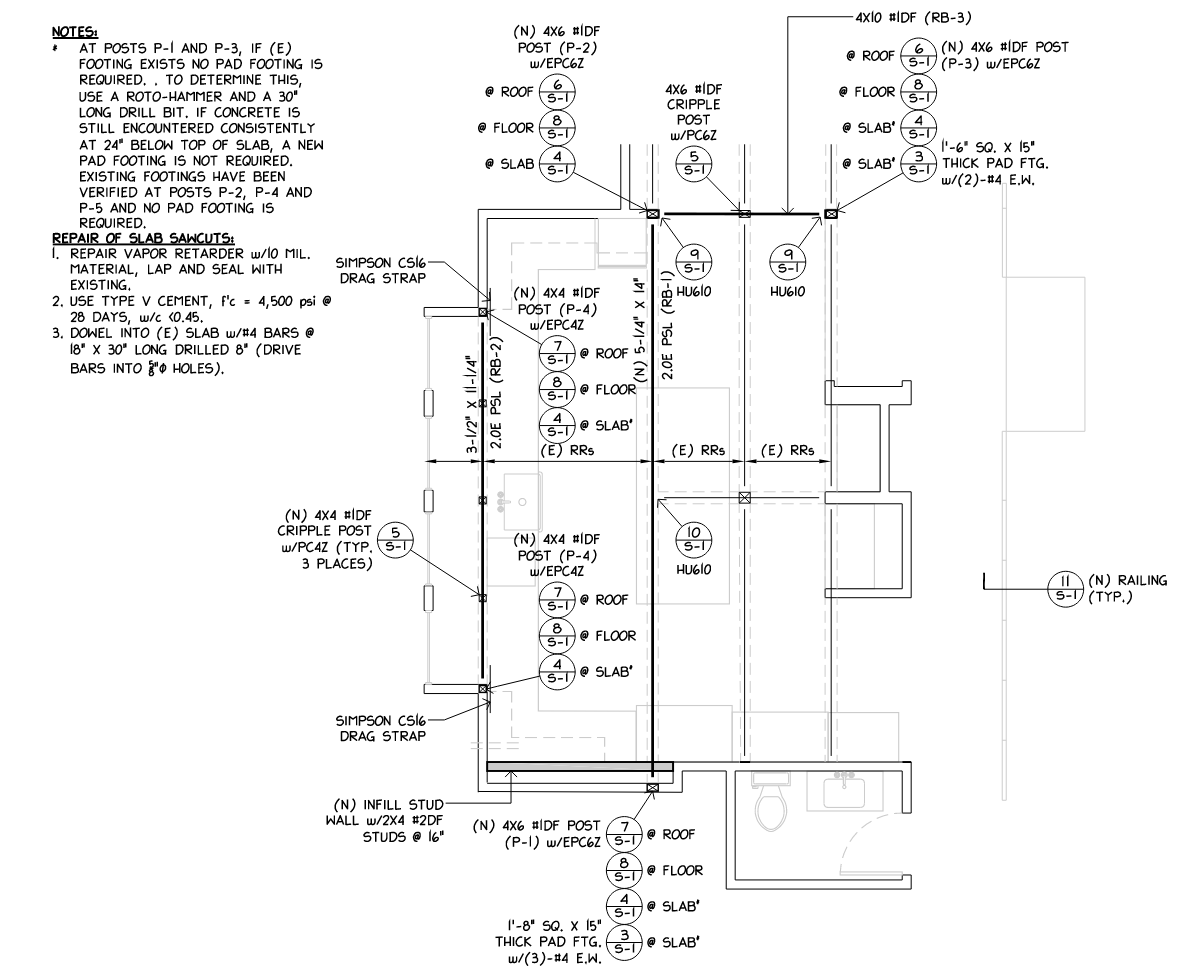Partial Proposed Roof Framing Plan